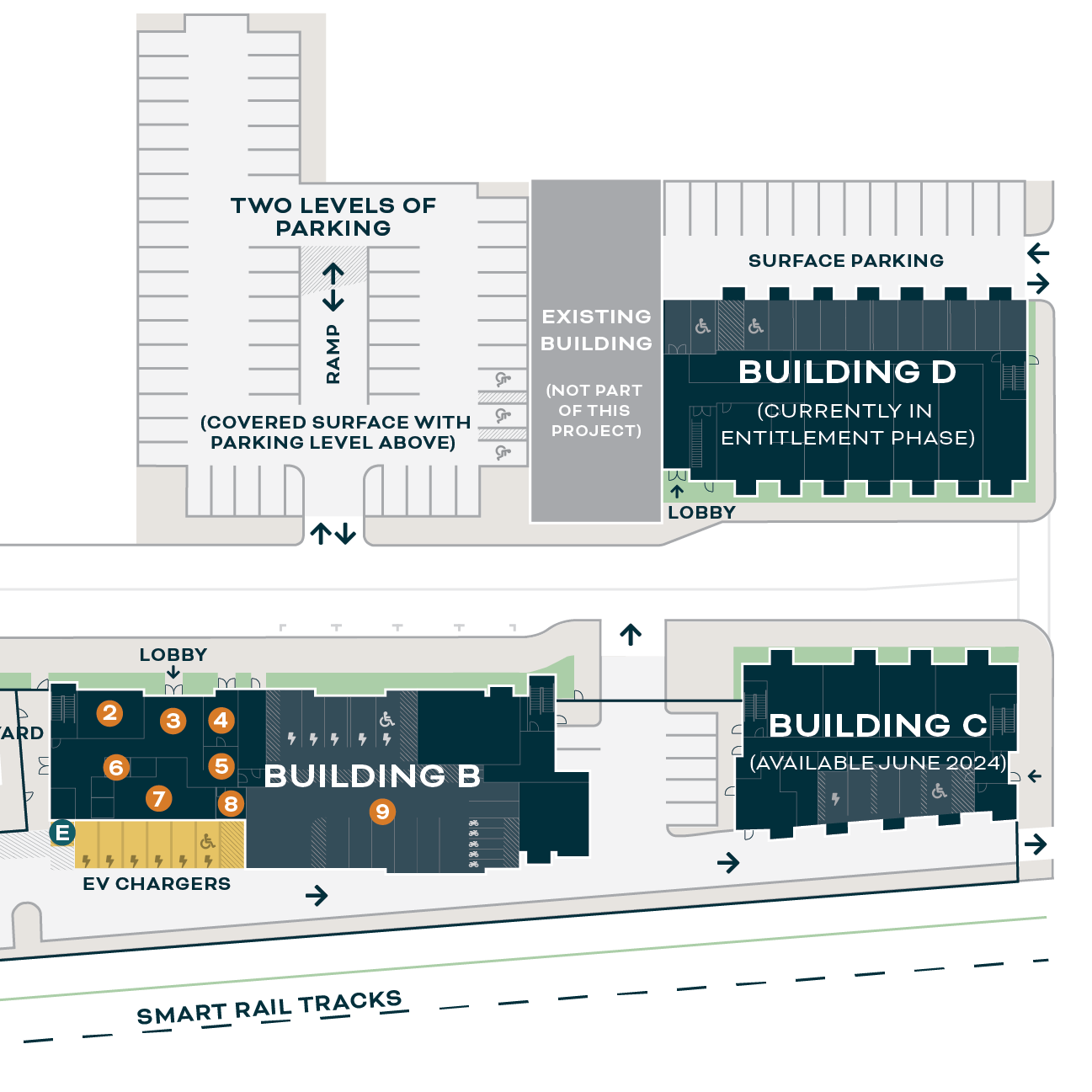 Pullman Site Plan Buildings B, C & D