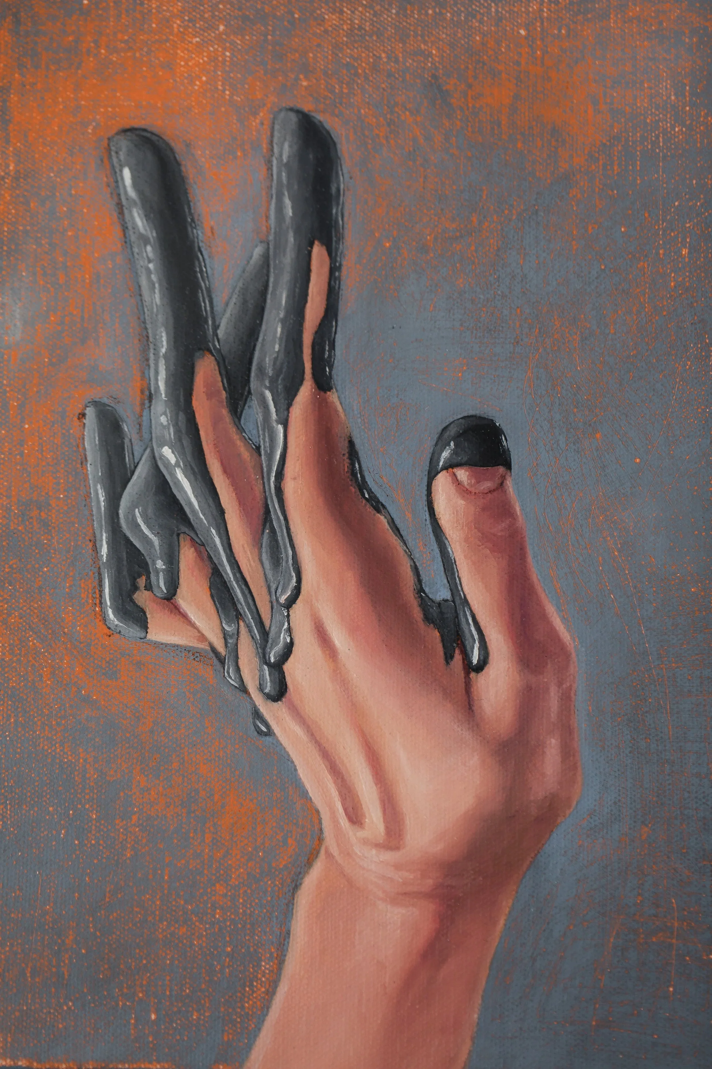 Viscosity II, 2021, oil on canvas, 25 x 30 cm