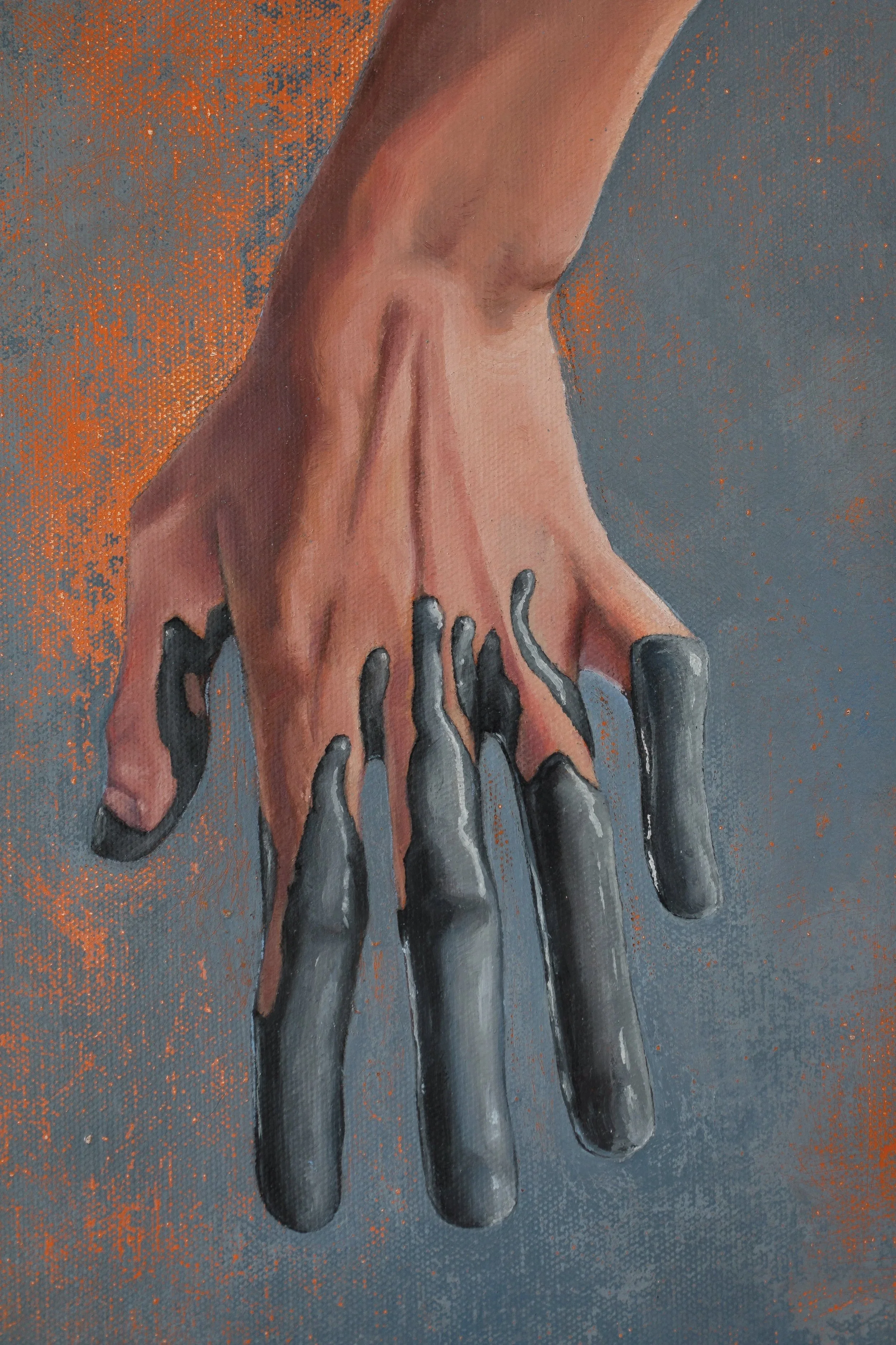 Viscosity I, 2021, oil on canvas, 25 x 30 cm