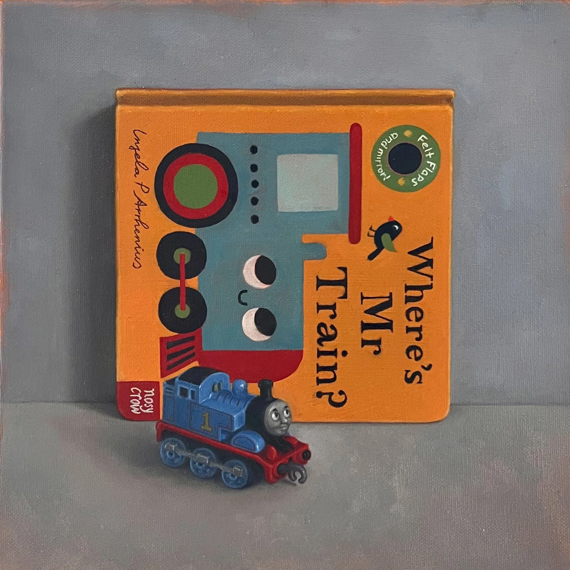 Where’s Mr. Train?, 2026, oil on canvas, 25x25cm