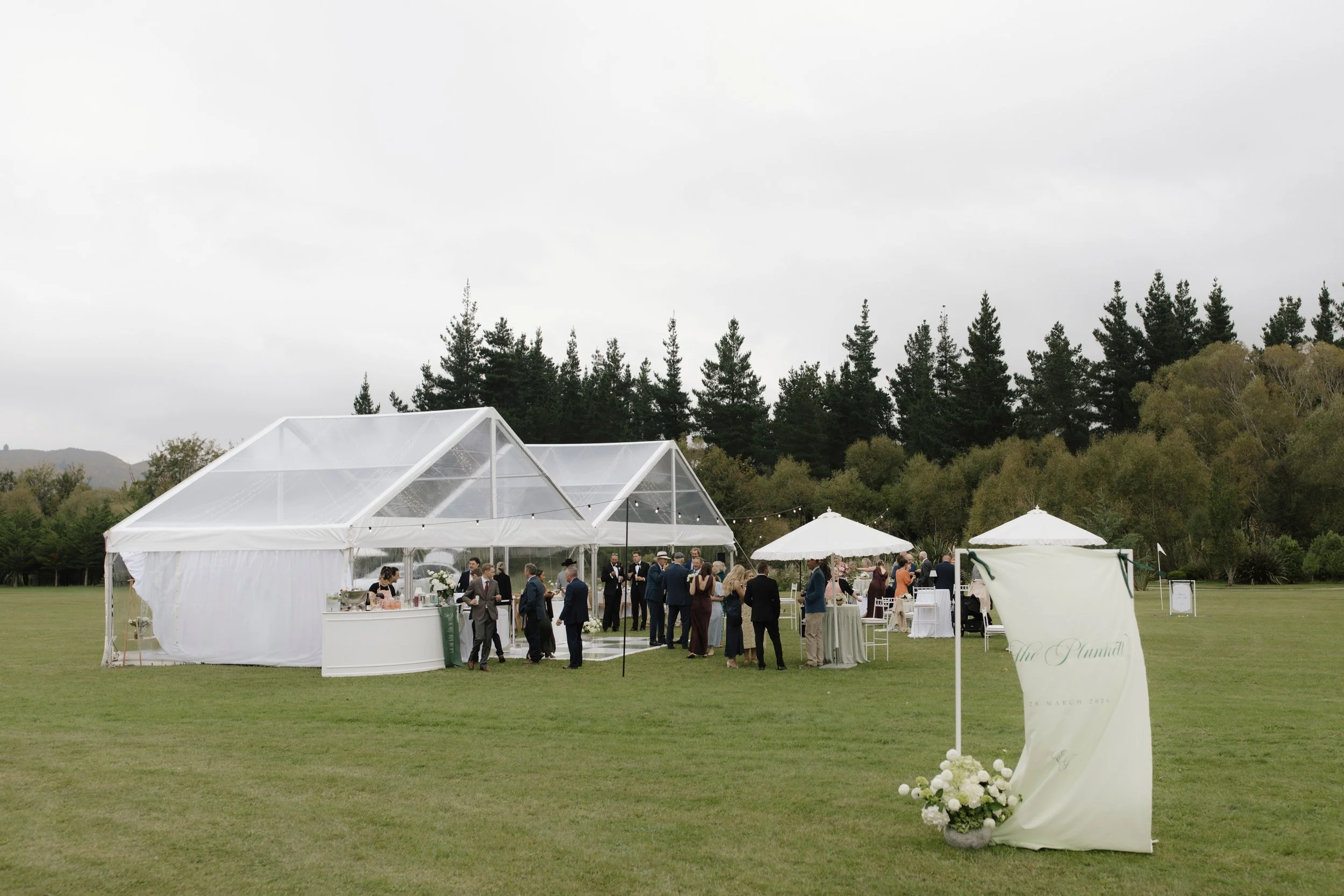 All the angles of our side by side beauty ✨

With a location like this, a standard small marquee wasn't going to cut it. Two 10x5m marquees seamlessly joined to create an elevated, intimate dining space for Em &amp; Toms favourite people ending an un