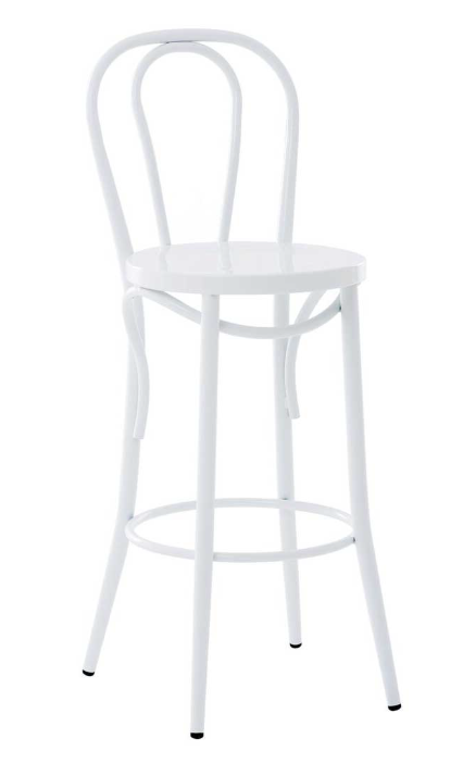 White Bentwood Bar Chair