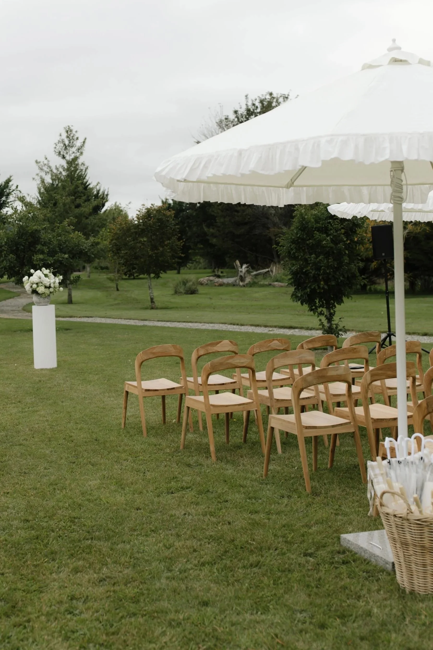 White Frill Umbrella