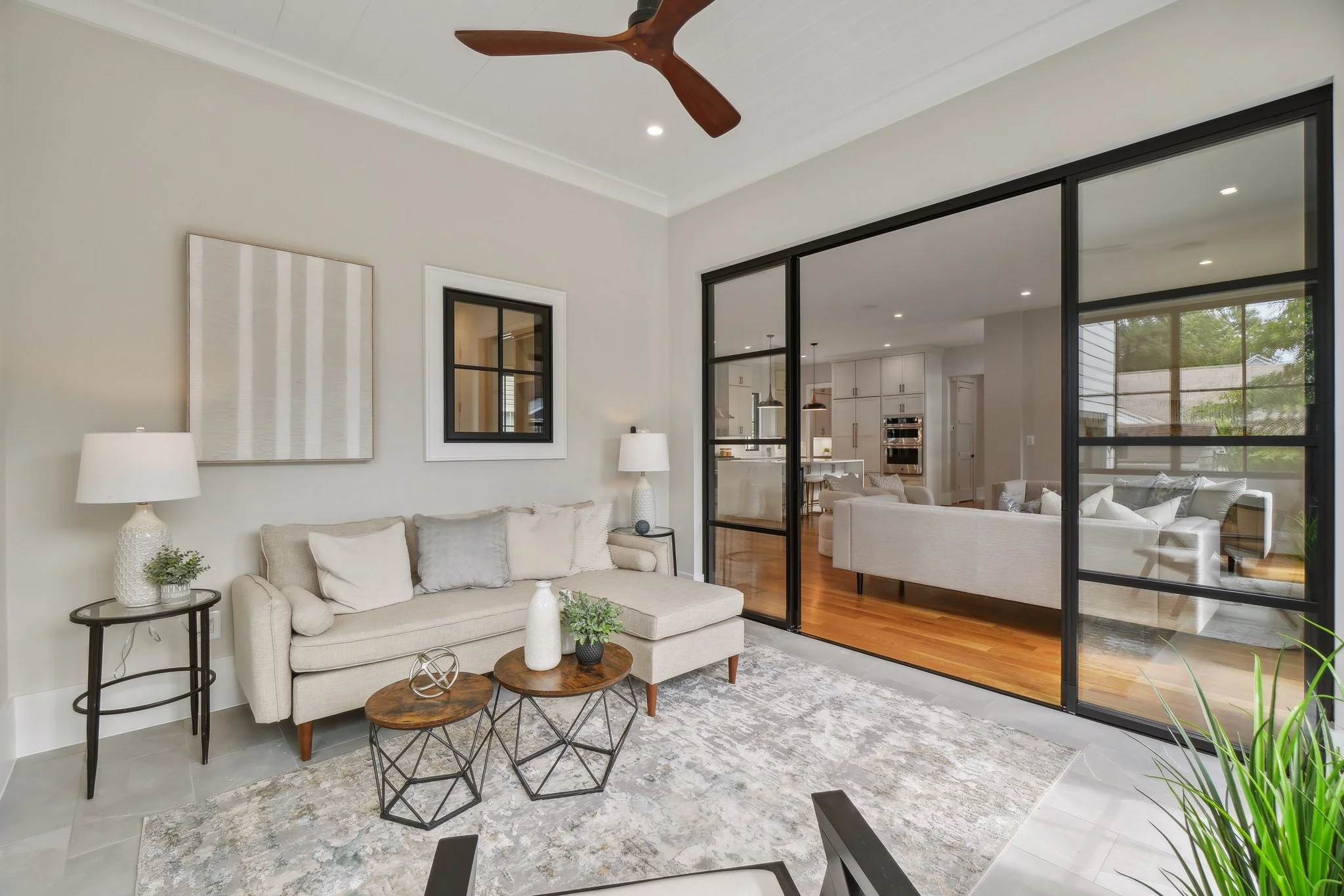 Custom Sunroom with Large Windows and Tiles Floors in Arlington, VA