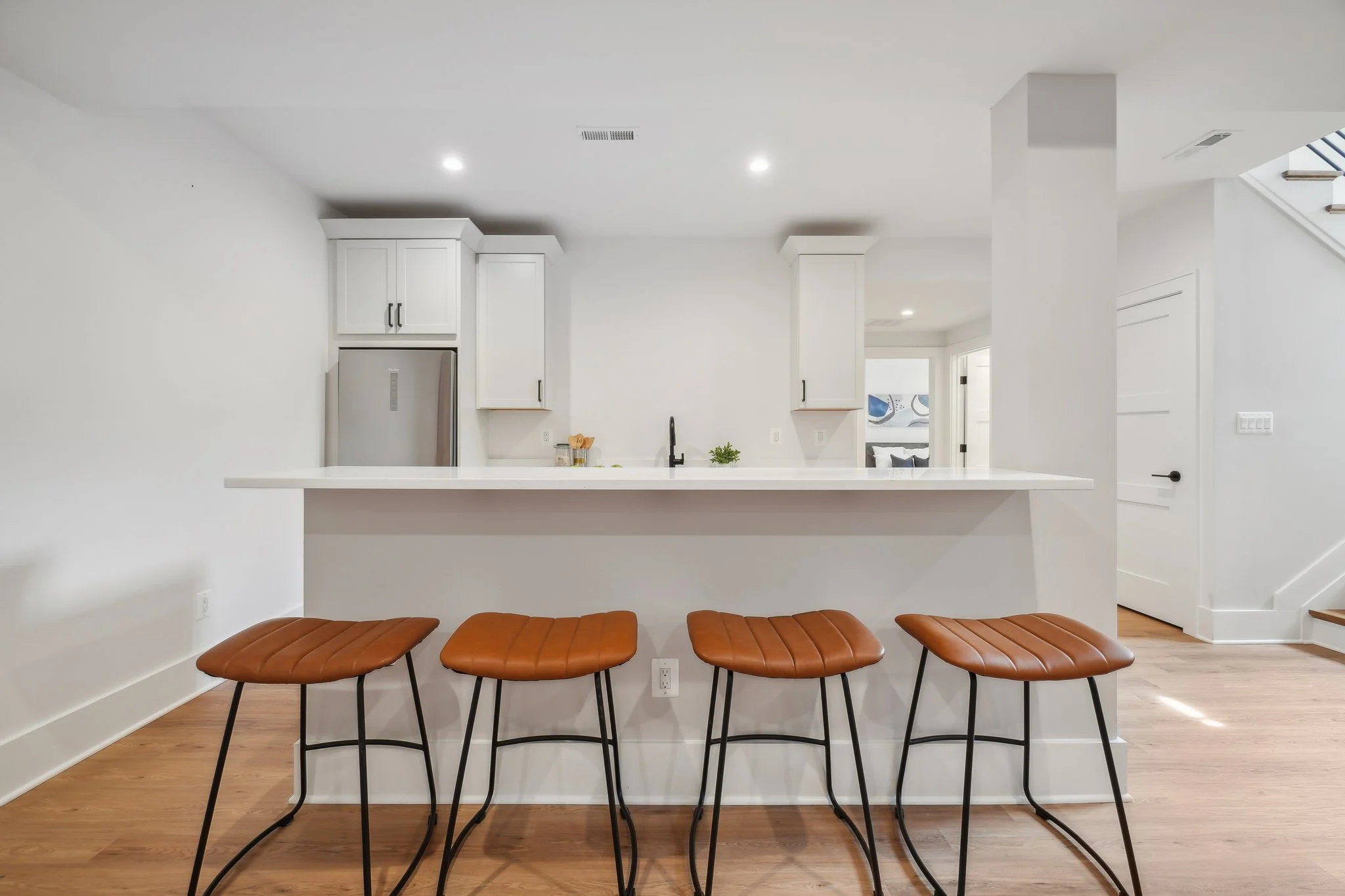 Basement Rec Room with Wet Bar in Arlington, VA