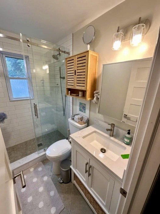 Bathroom renovation with in-floor heat in Arlington, VA