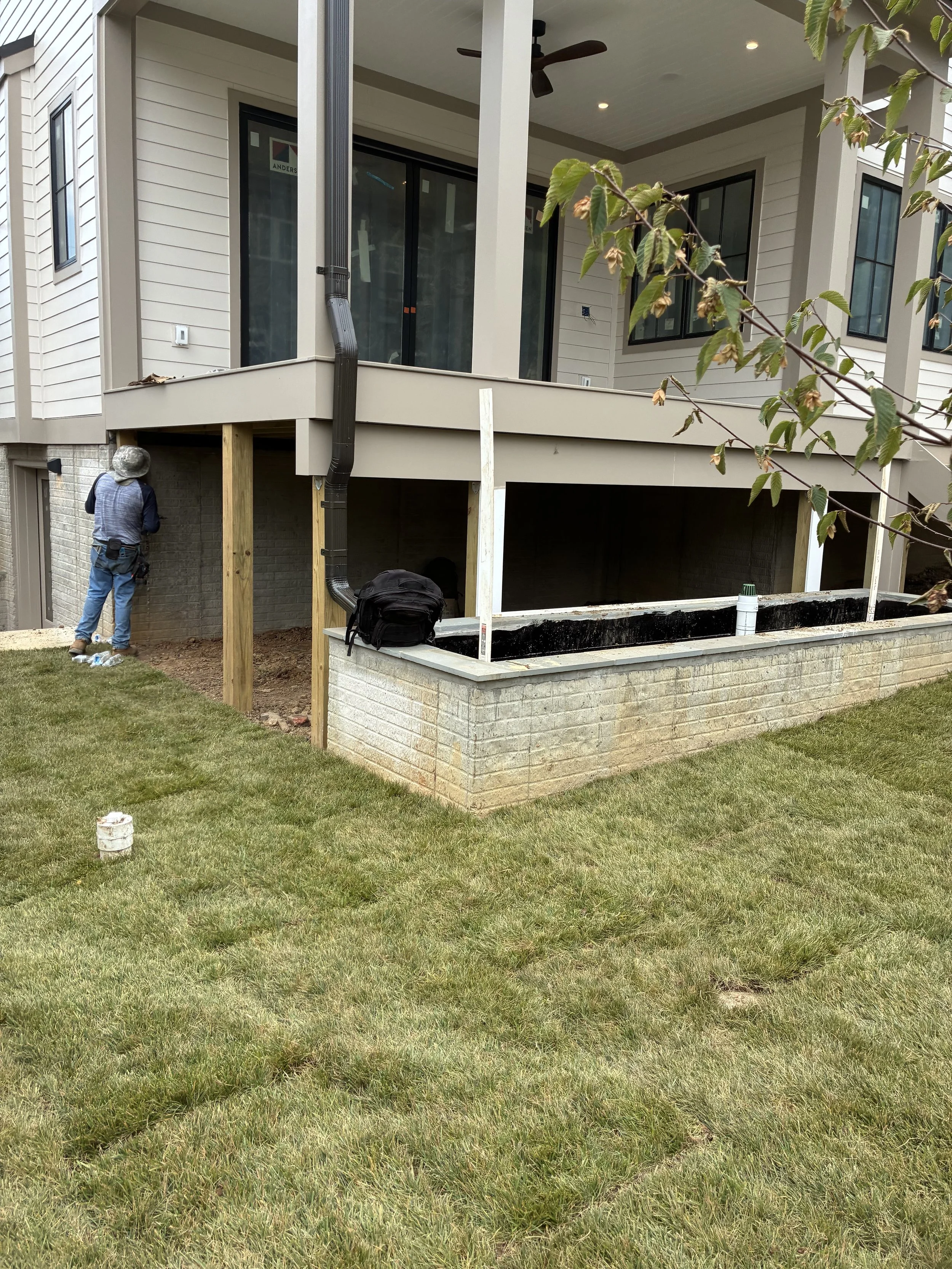 Stormwater management installation at a custom home in Arlington, VA