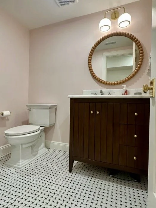 Bathroom with wood vanity in Arlington, VA