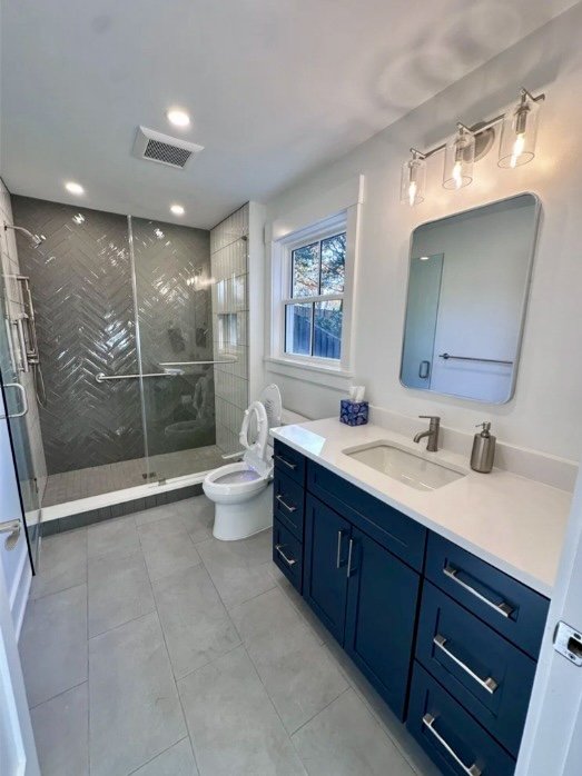 New bathroom in home addition in Arlington, VA