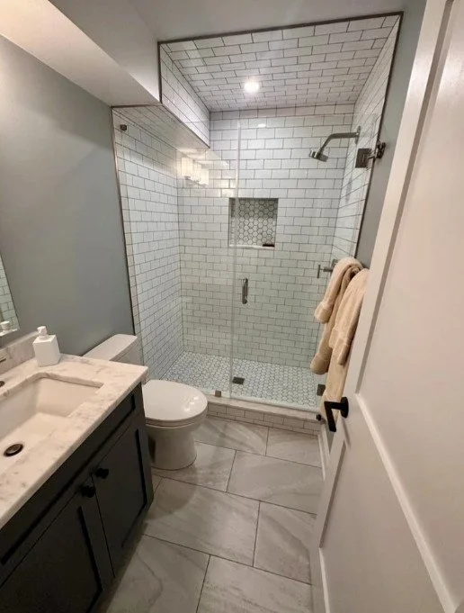 Bathroom remodel with custom vanity in Old Town Alexandria
