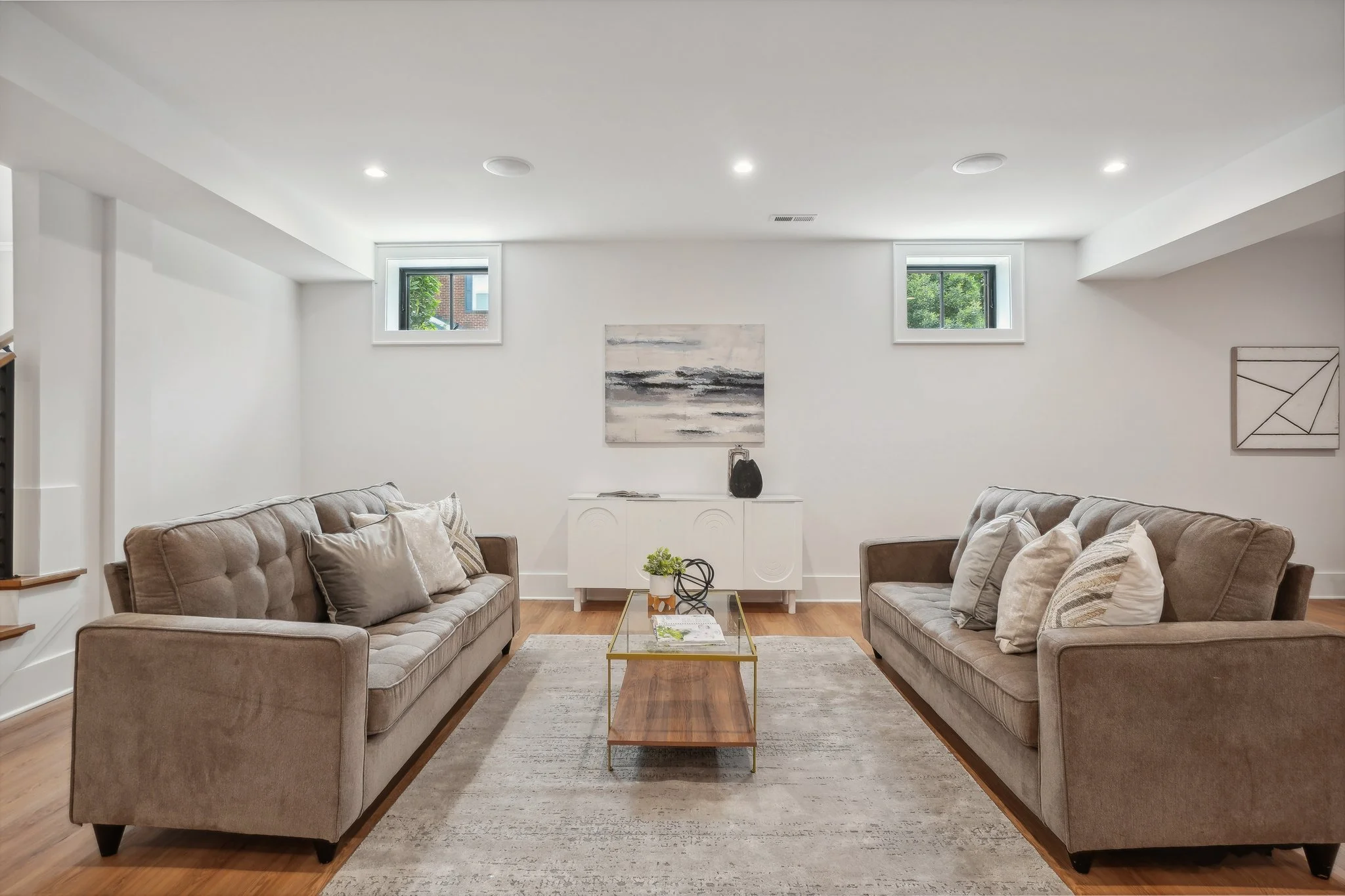 Basement Rec Room with Wet Bar in Arlington, VA