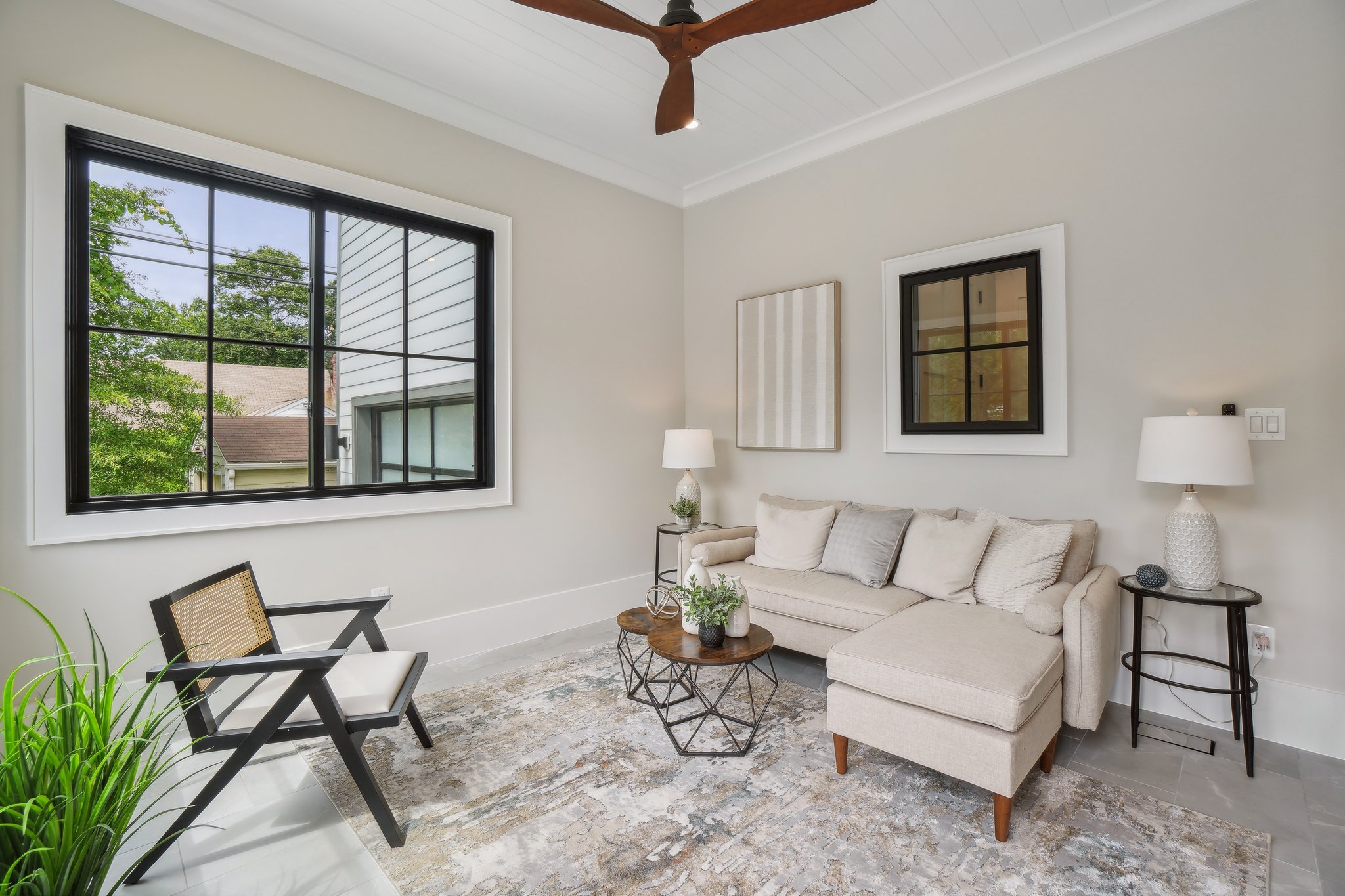 Custom Sunroom with Large Windows and Tiles Floors in Arlington, VA