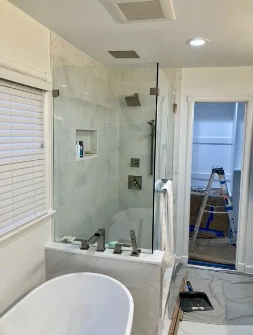 Spa Bathroom renovation with soaking tub and shower glass in Arlington, VA