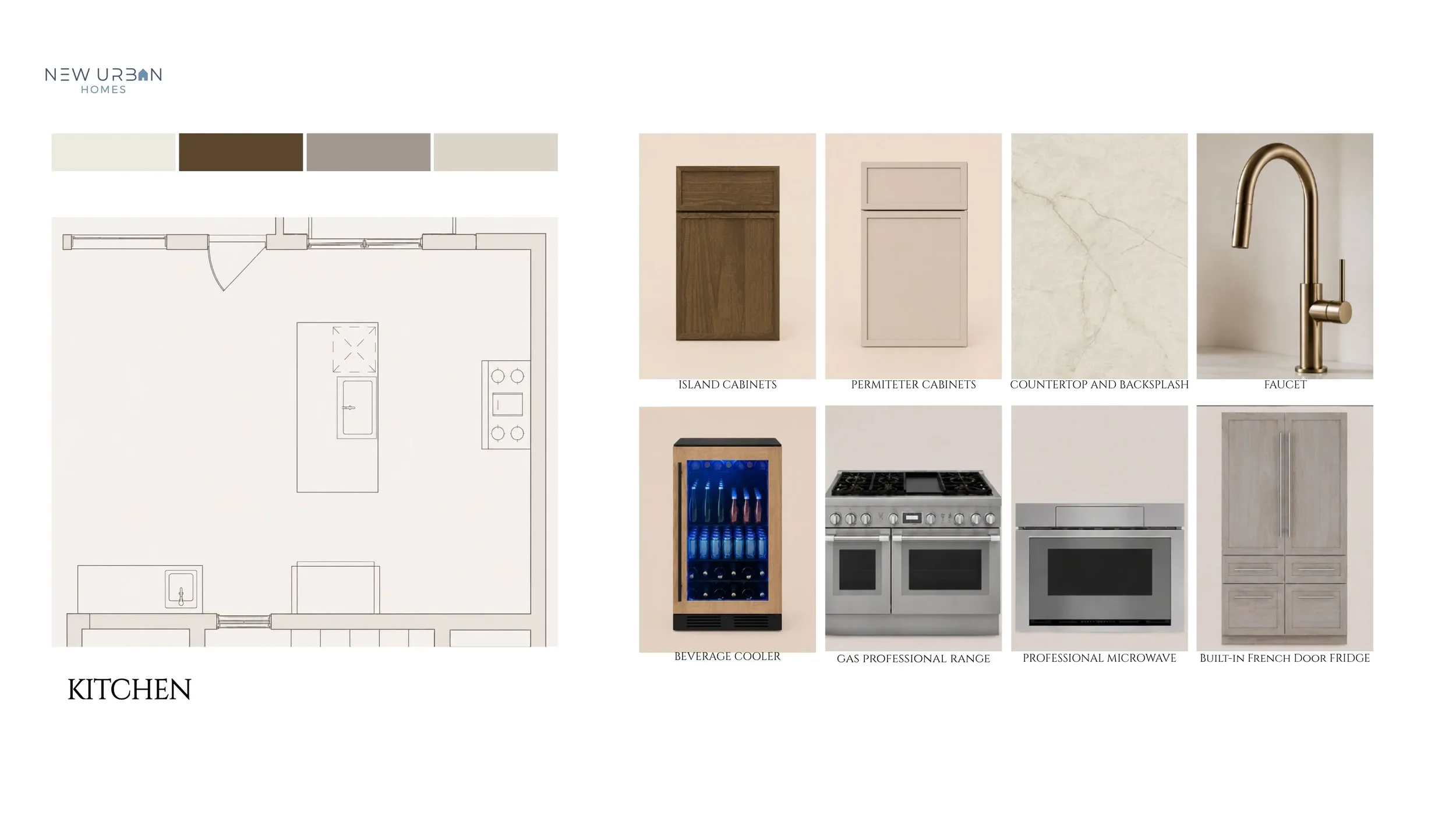 Kitchen design featuring custom cabinetry, quartz countertops, designer fixtures, and a premium stainless appliance package.