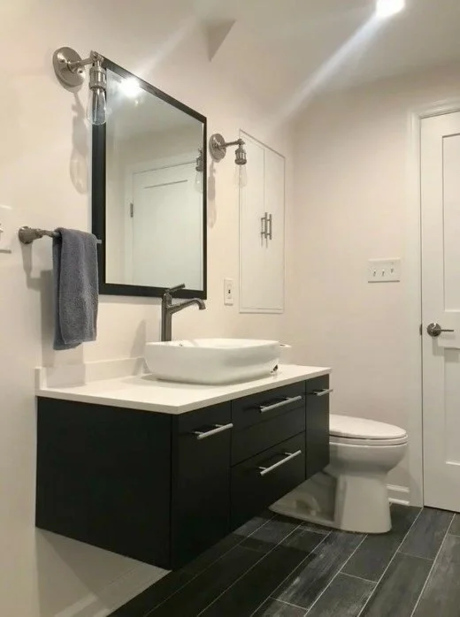 Bathroom with floating vanity in Arlington, VA