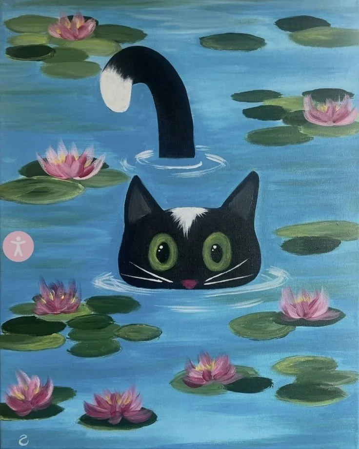 Waterlily Cat Paint Class 