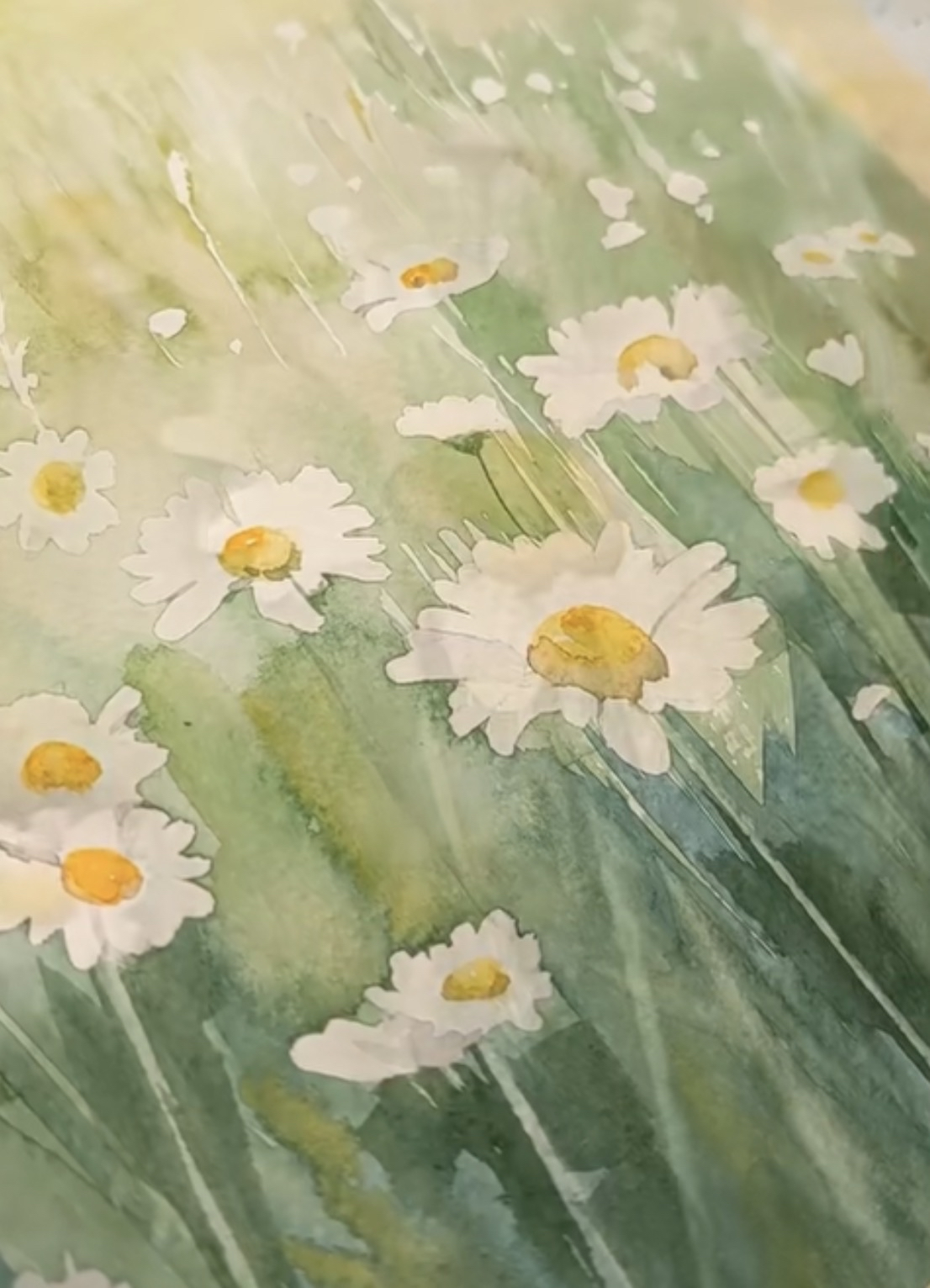 Creating Watercolor Daisy Fields with Sherry