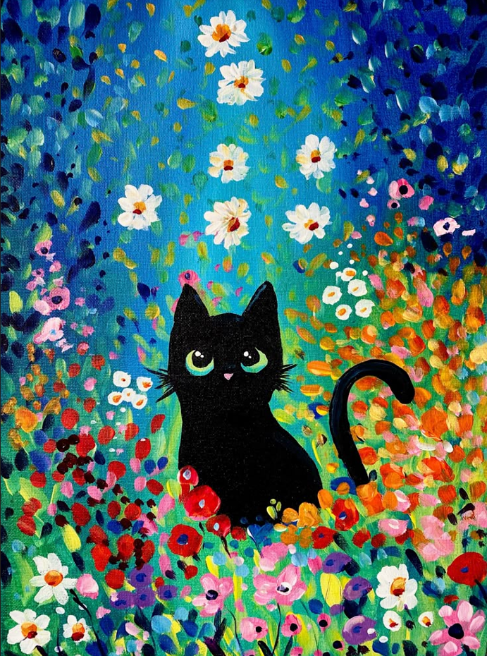Flower Feline Paint Party