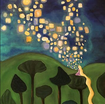 Rapunzel's Floating Lights Paint Party!