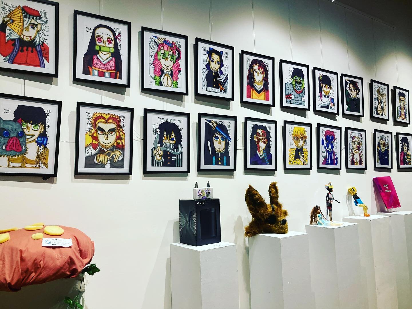 Animania is still on display in our front gallery. What a beautiful achievement by our Anime club group. Send us a message to be part of our next group show. #anime #gallery #neurodiversity