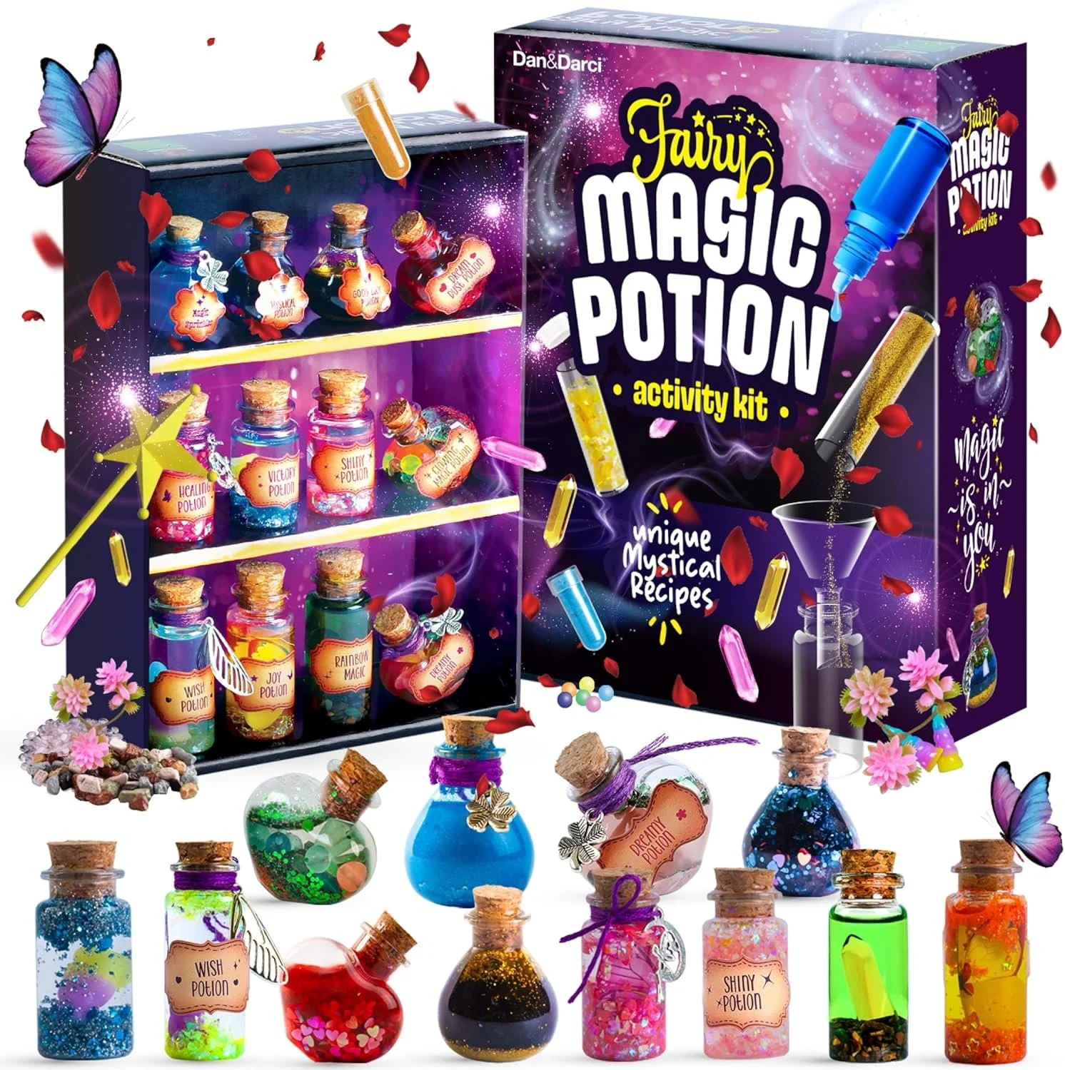 Fairy Magic Potion kit with vials and sparkly elements included