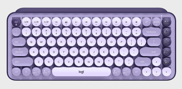 Purple Logitech mechanical keyboard