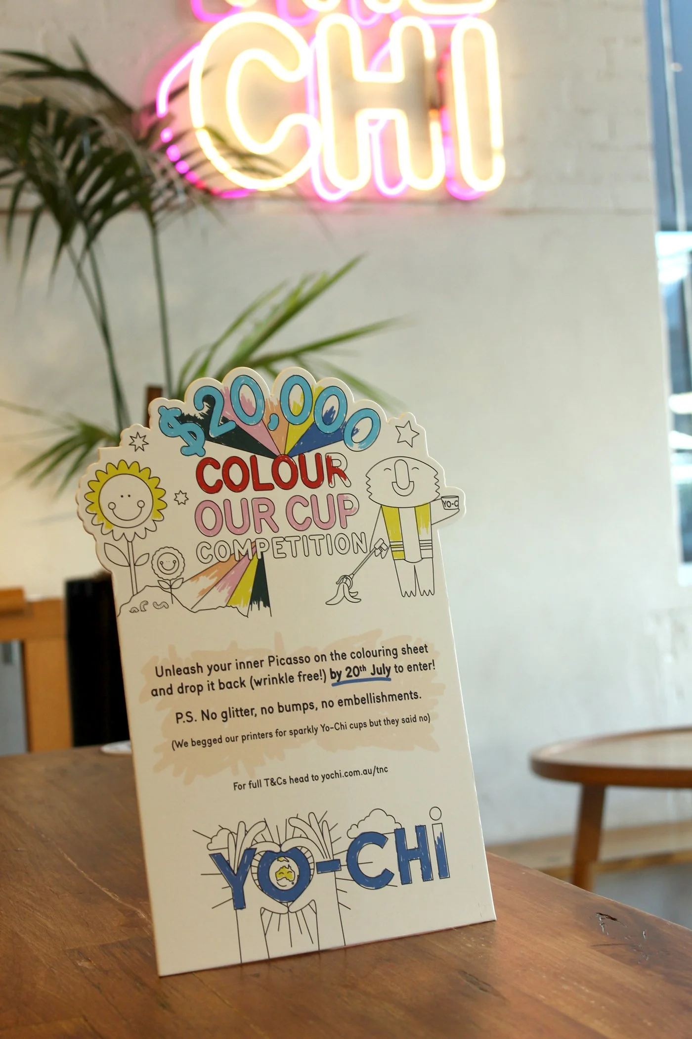 Yo-Chi Colour Our Cup Competition point of sale signage