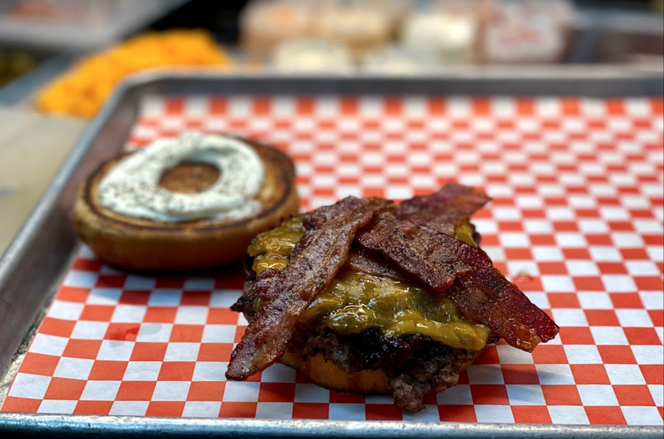 Fresh Made to Order Bacon Cheddar Cheese Burger