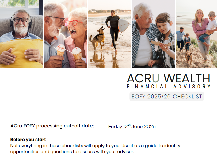 Image of ACru end of financial year checklist showing common EOFY financial considerations