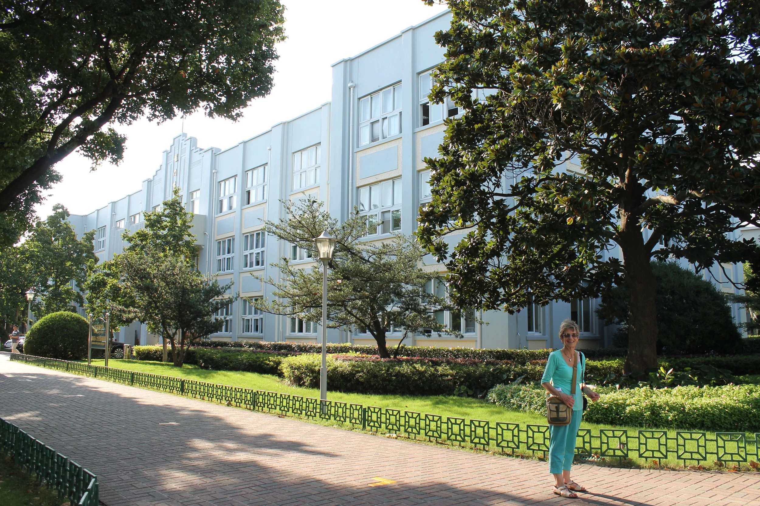 Maureen visiting the site of her internment, which is now an elite Private school in Shanghai
