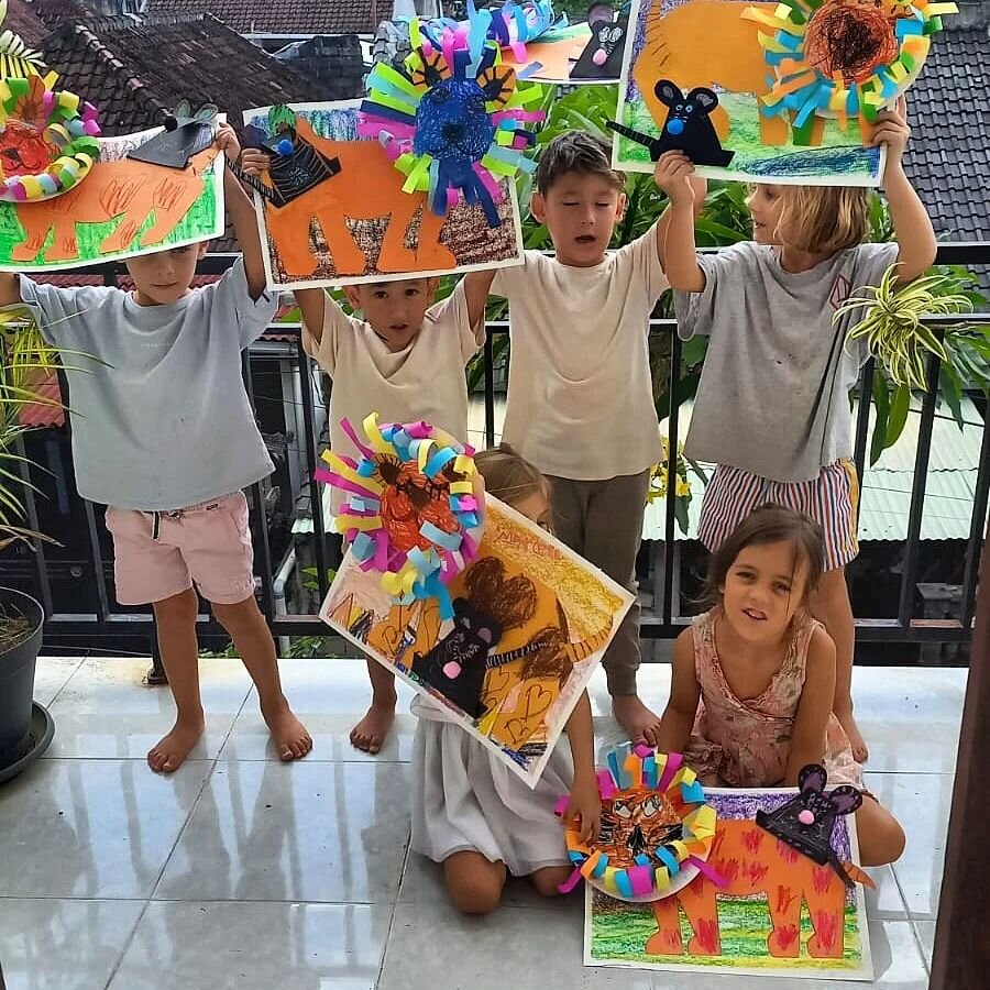 Saturday crew crafting inspired by the tale of the Lion &amp; the mouse. Do you know this story? Its about a small mouse who saved a big lion. Showing us that don't underestimate the small things in life because it could make a big impact. Happy week