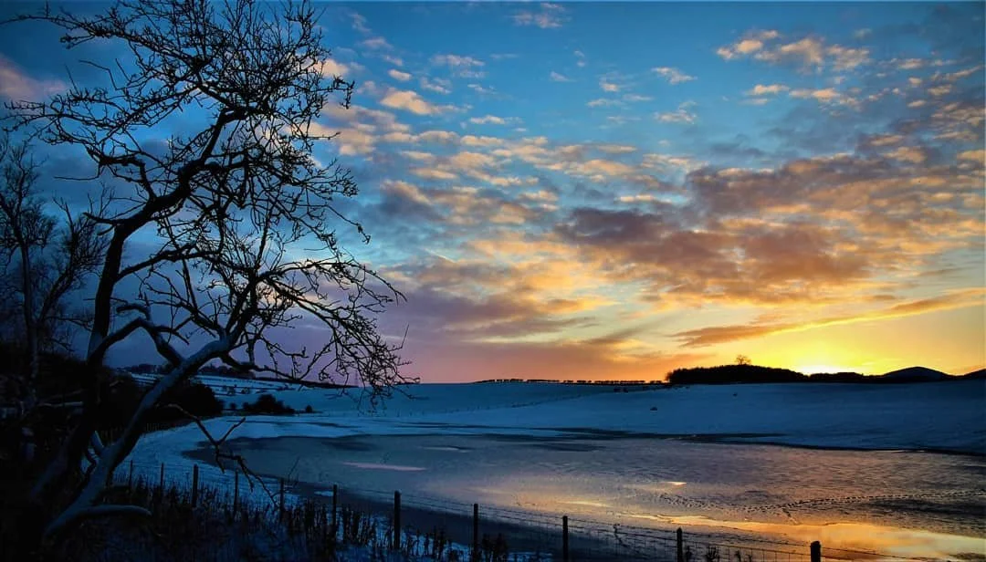 Winter views from the cottages towards the national park.