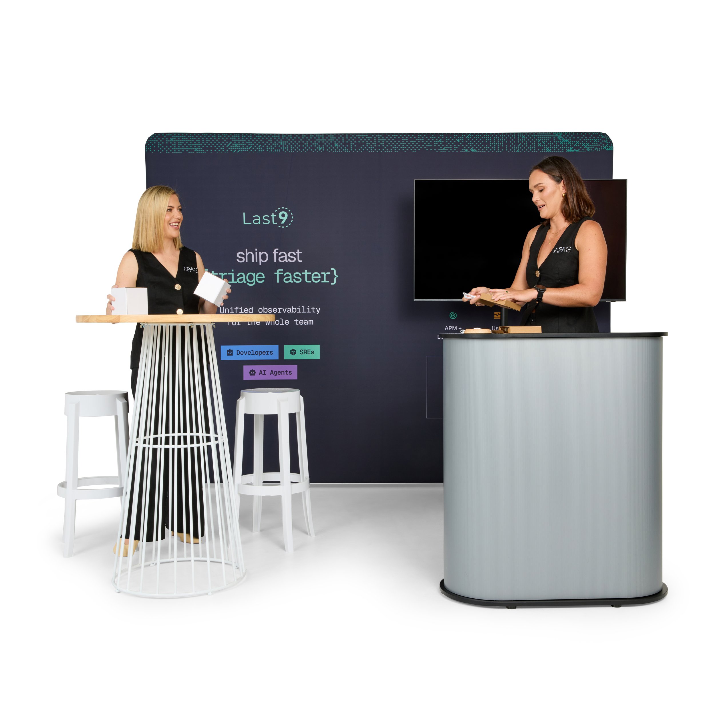 The Launch APAC team at a booth setup