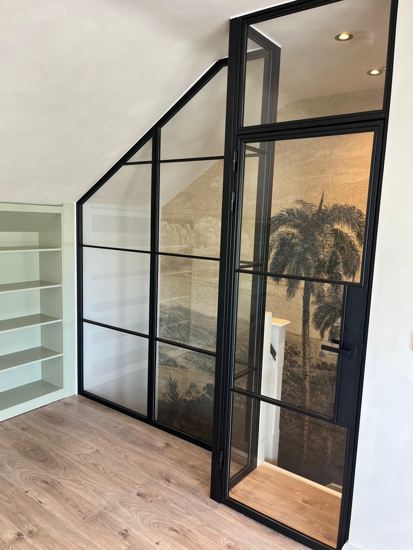 Recent install of this stunning - custom partition in a client's dormer attic conversion - now transformed into their new master bedroom.
The client reached out needing a bespoke design that not only fit the space beautifully, but also complied with