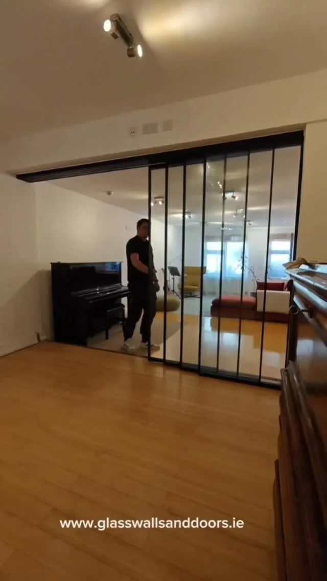 Recent install of a sliding glass room partition.
The OPK Europe sliding system is a modular design to create room in room concepts. Up to 6 sliding panels with no floor track required.
Dimensions in the clip is 3.2m wide x 2.6m high
Drop us a mes