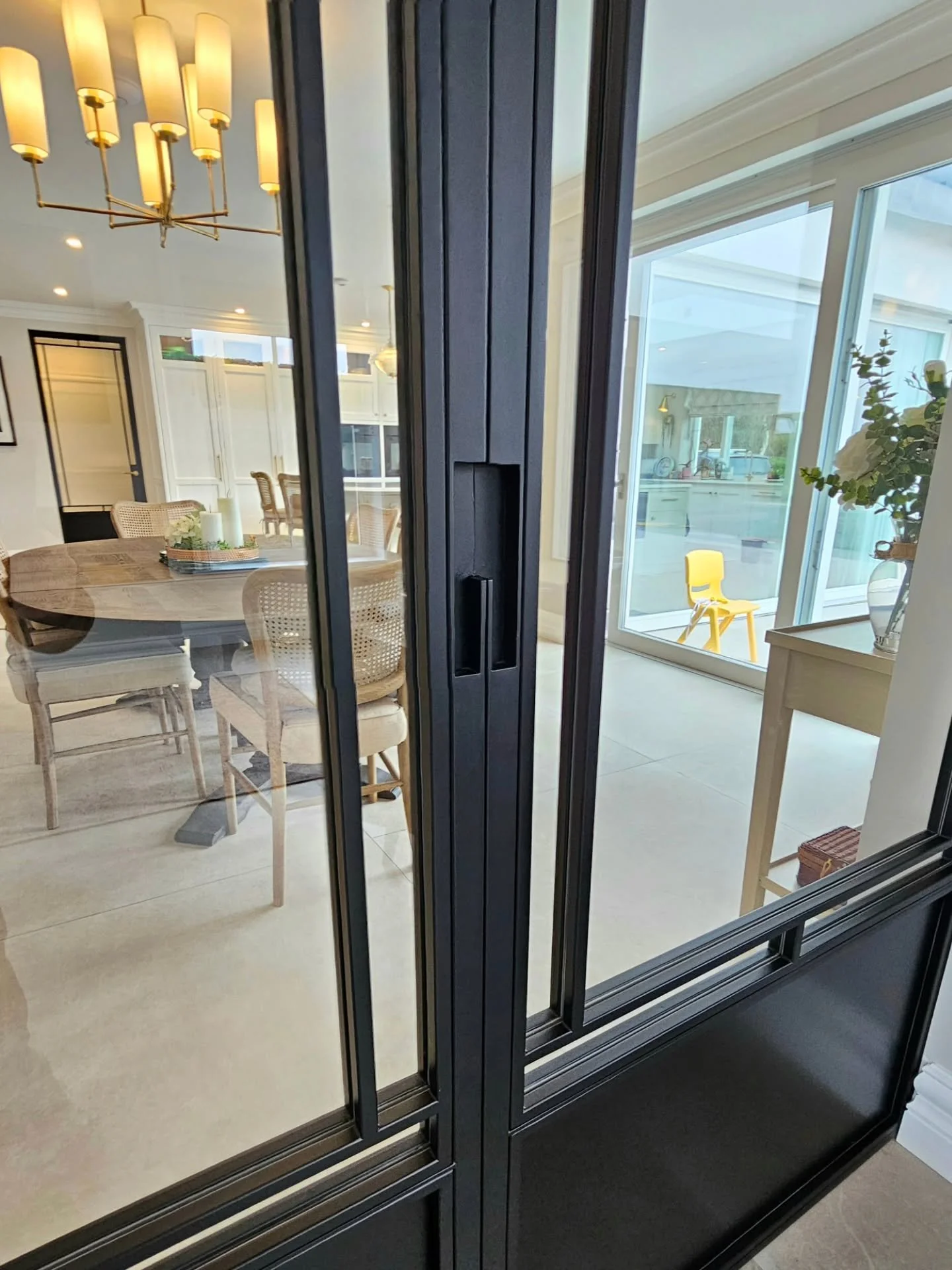 Two sets of sliding pocket doors installed in this stunning home in Adare, Co Limerick.

A completely bespoke design, brought to life by our client - truly one of a kind.

Seamless movement, soft close functionality and a sleek flush handle creating 