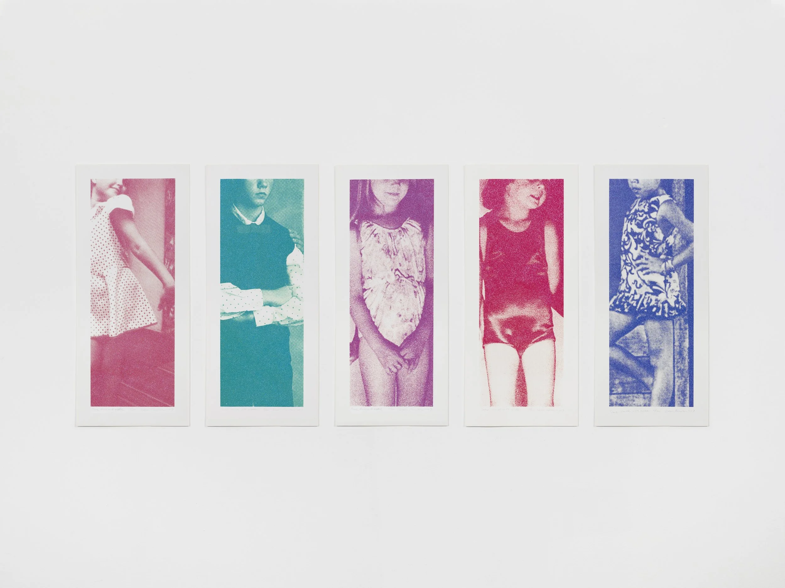 Glitter Girls (Suite of 5), 2007. Silkscreen with glitter on archival paper, edition of 20 + AP, 23" x 10"