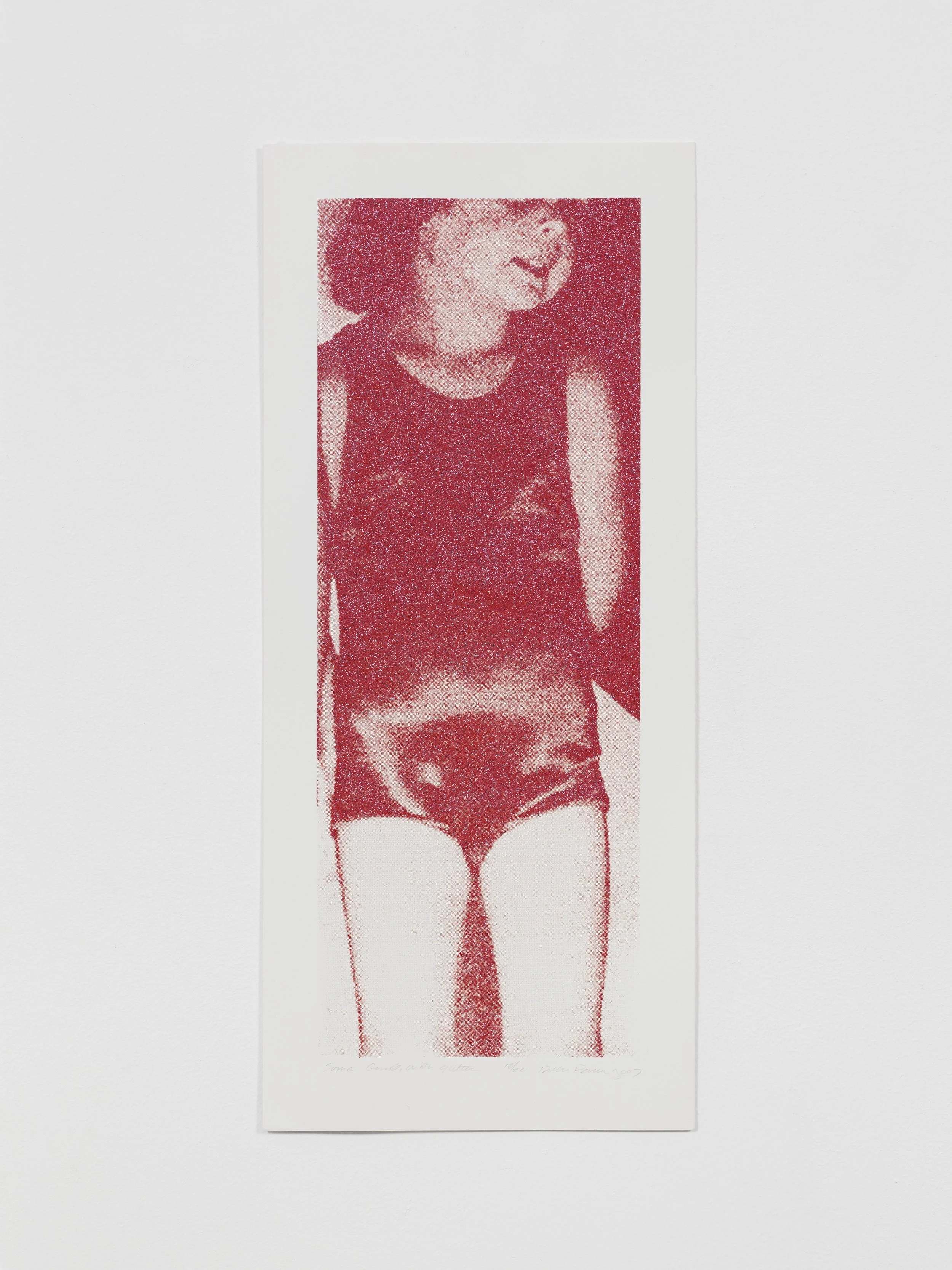 Glitter Girls (Red), 2007. Silkscreen with glitter on archival paper, edition of 20 + AP, 23" x 10"