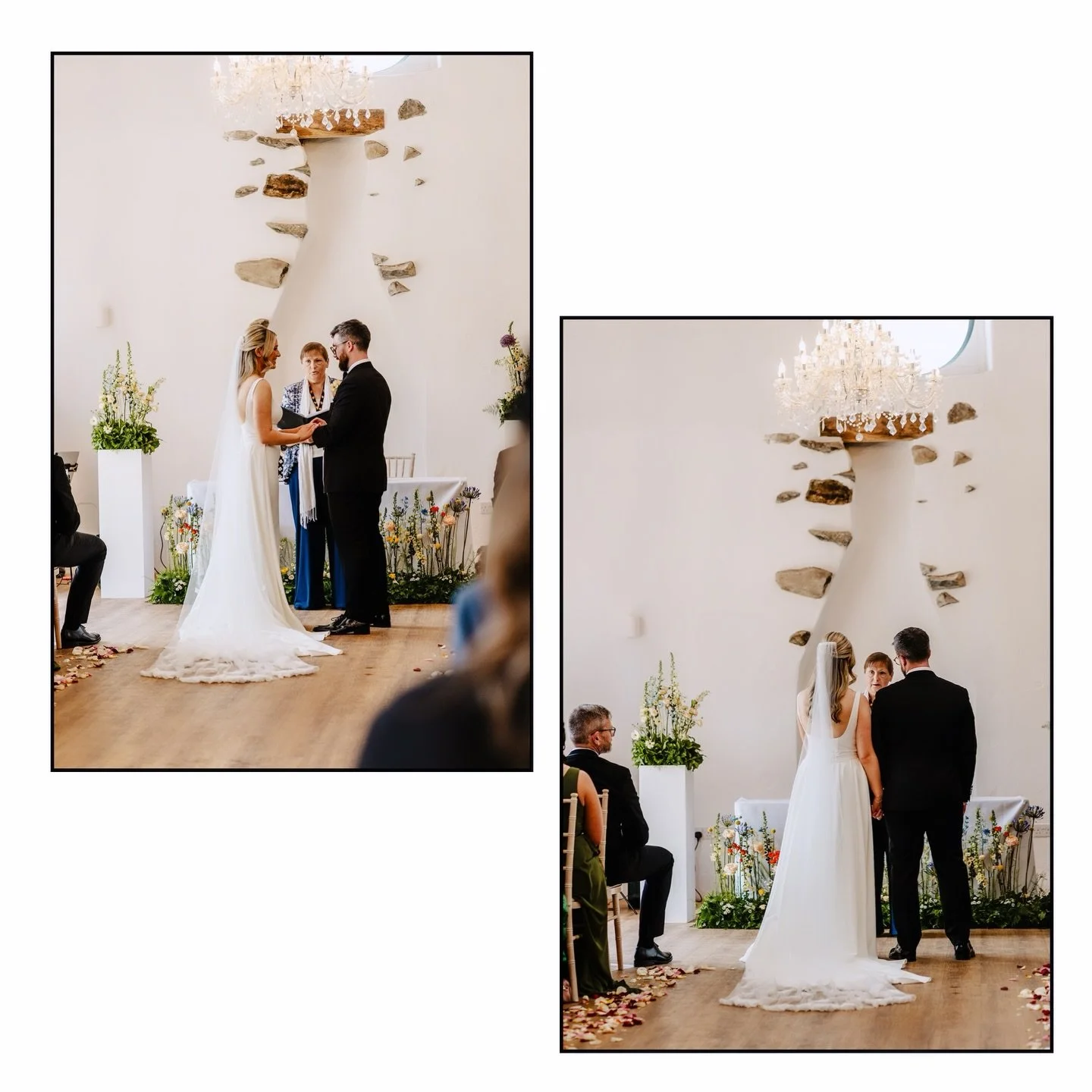 Mim &amp; Freddie 

Some marriages start on a wedding day, a fast paced story, the getting to know yous happen while planning. Cake tasting leads to stories about childhood summers, picking wild seaside strawberries. Table planning exposes all the fa