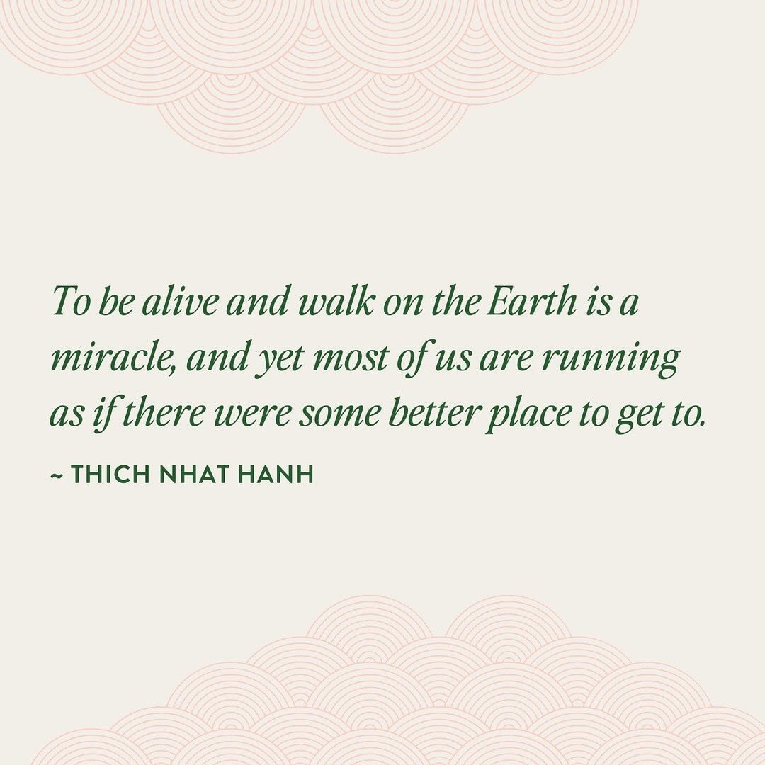 &ldquo;We spend a lot of time looking for happiness when the world right around us is full of wonder. To be alive and walk on the Earth is a miracle, and yet most of us are running as if there were some better place to get to. There is beauty calling