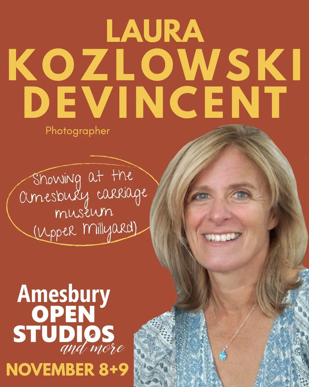 ARTIST SPOTLIGHT: LAURA KOZLOWSKI DEVINCENT
Open Studios Location: Amesbury Carriage Museum, Upper Millyard

Laura DeVincent is the owner of Laura Kozlowski Photography, and, apart from volunteering with the Amesbury Cultural Council, dedicates her t