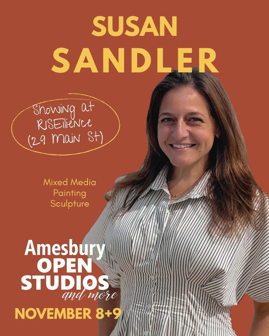 ARTIST SPOTLIGHT: Susan Sandler
Open Studios Location: RISEilience, 29 Main St.

You won&rsquo;t want to miss Susan during Open Studios weekend, so make a note to visit RISEilience + check out his works (and maybe grab a yummy smoothie too!)