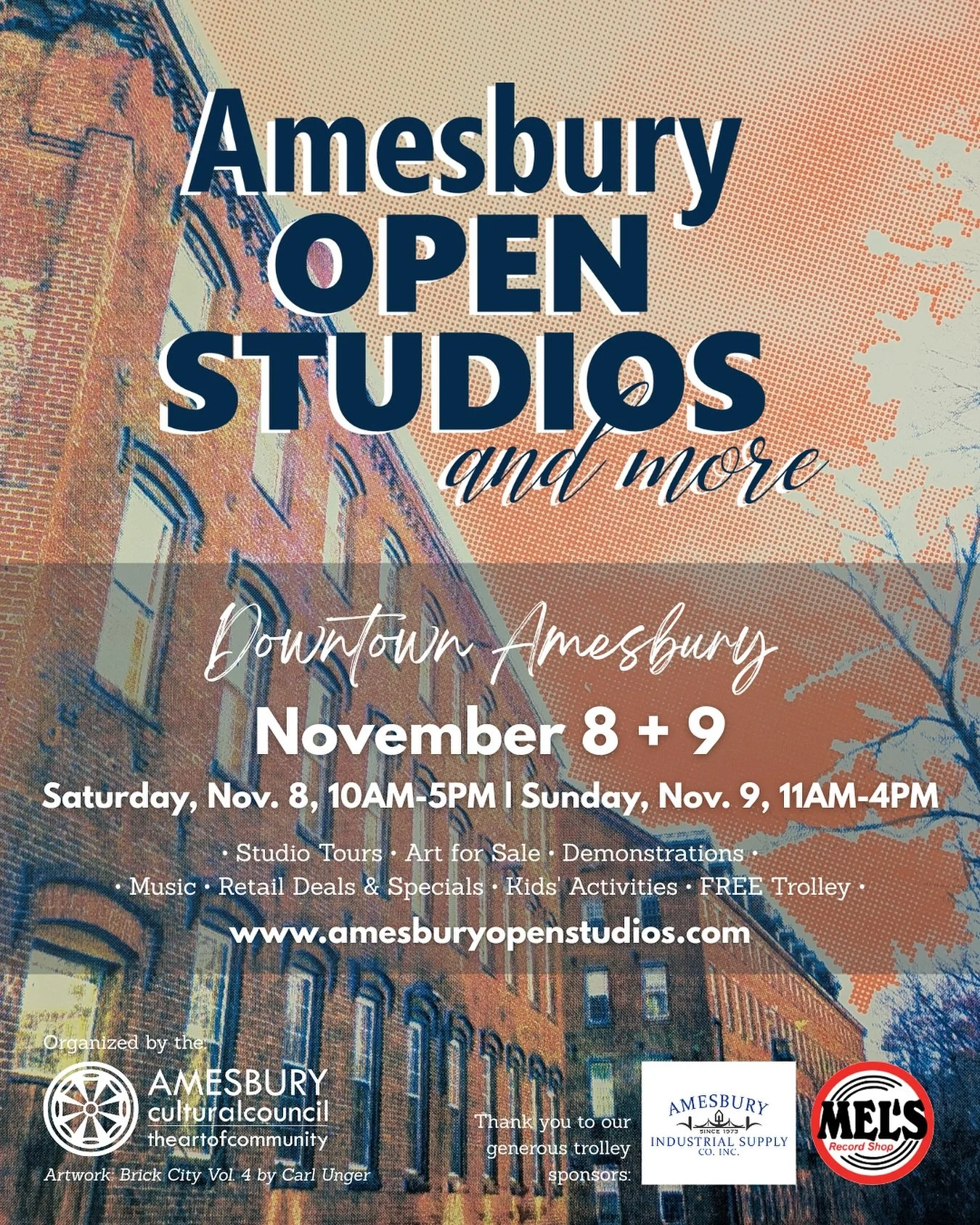 PASS IT ON! 📢

In just 4 short weeks (!!!) Downtown Amesbury will be celebrating the 29th Open Studios weekend, and we can&rsquo;t wait! We have 100+ artists/makers, a free trolley to help you see them all, an incredible lineup of live music, and mo