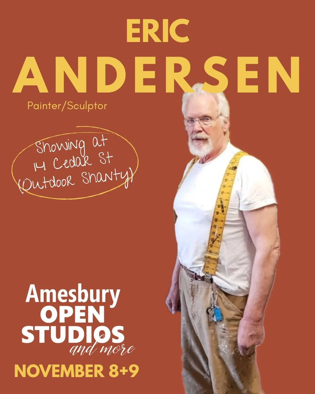 ARTIST SPOTLIGHT: ERIC ANDERSEN
Open Studios Location: 14 Cedar St., Outdoor Shanty

You won't want to miss Eric during Open Studios weekend, so make a note to visit his shanty on Cedar St. + check out his works!

Eric Andersen's EKA Art Shanty is lo
