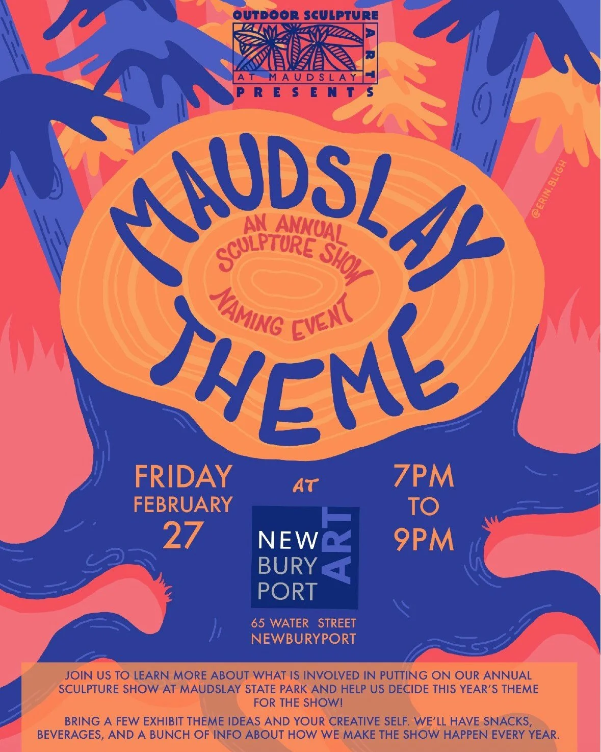 Outdoor Sculpture at Maudslay, the award-winning, non-juried, artist-organized sculpture exhibit, has featured more than 730 site-specific, environmentally sited works by 340 North Shore and Merrimack River Valley artists over its twenty-five years a