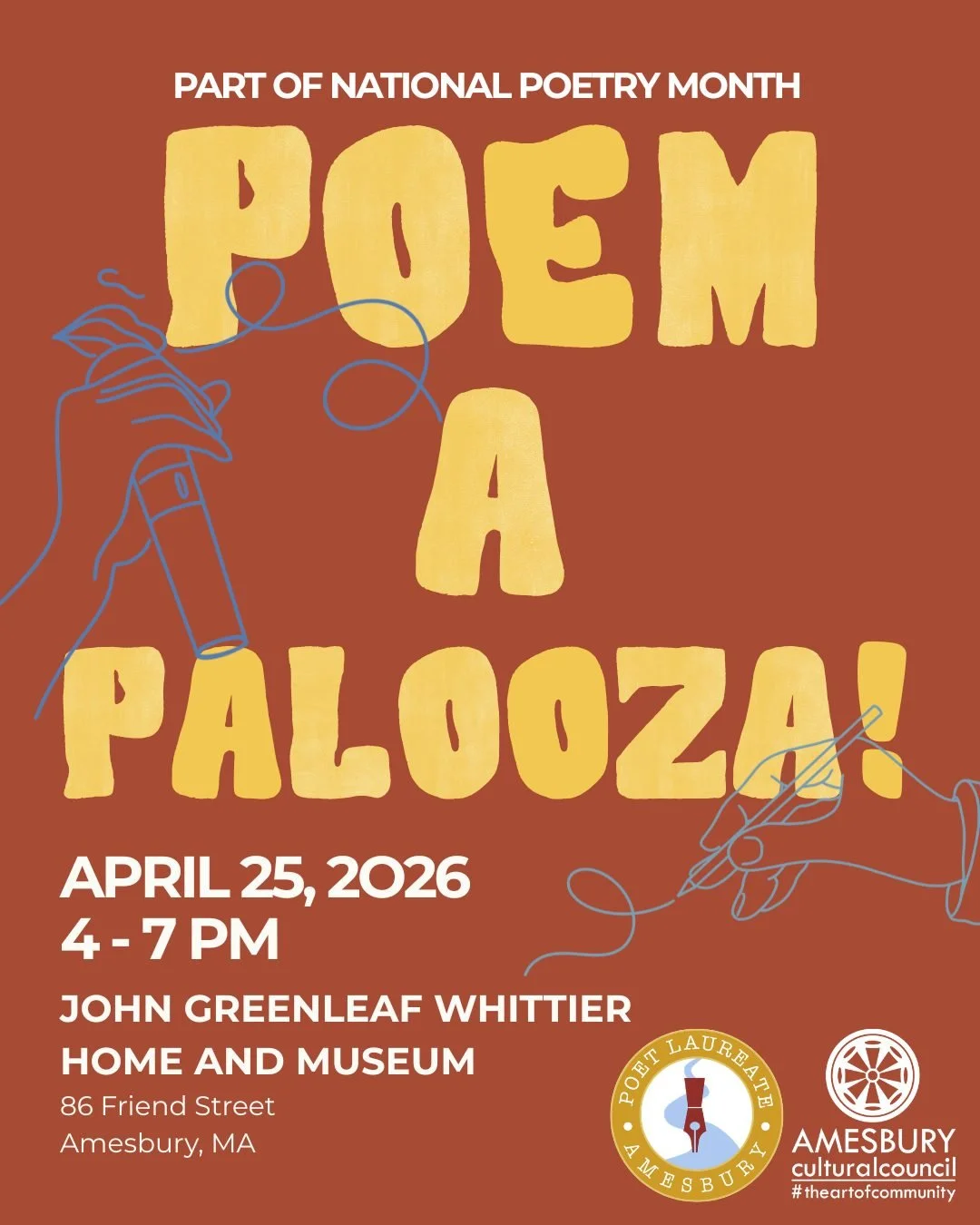 THIS SATURDAY, join us for an afternooza of poetry, hosted by our Poet Laureate, Bryan Riley.

Bring poetry to share, but please don't plan for more than 10 minutes of reading time. While additional time may be available, this will be depending on th