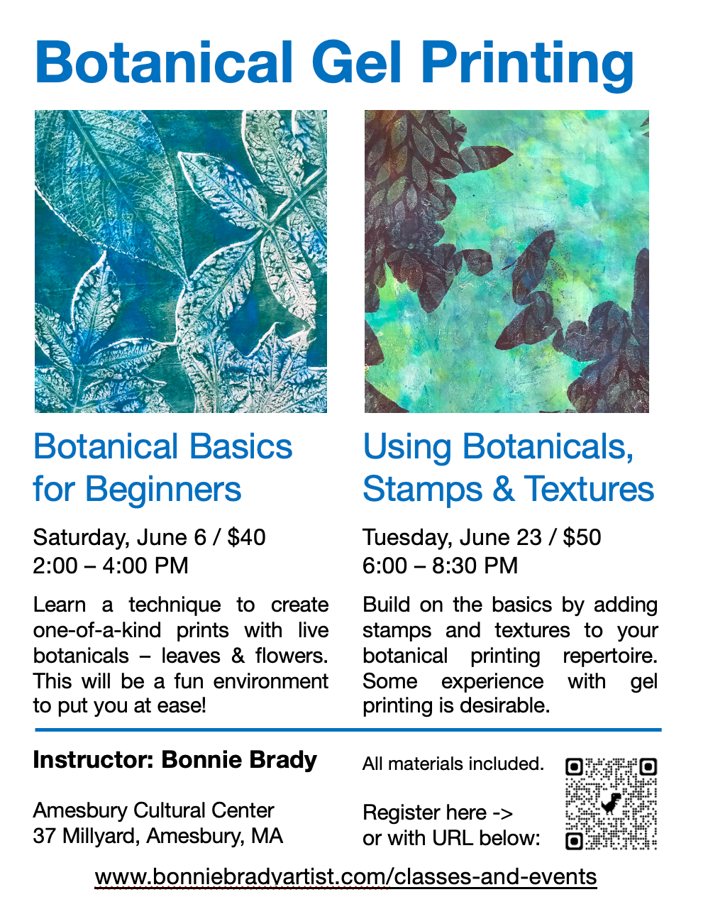 Botanical Gel Printing with Bonnie Brady
