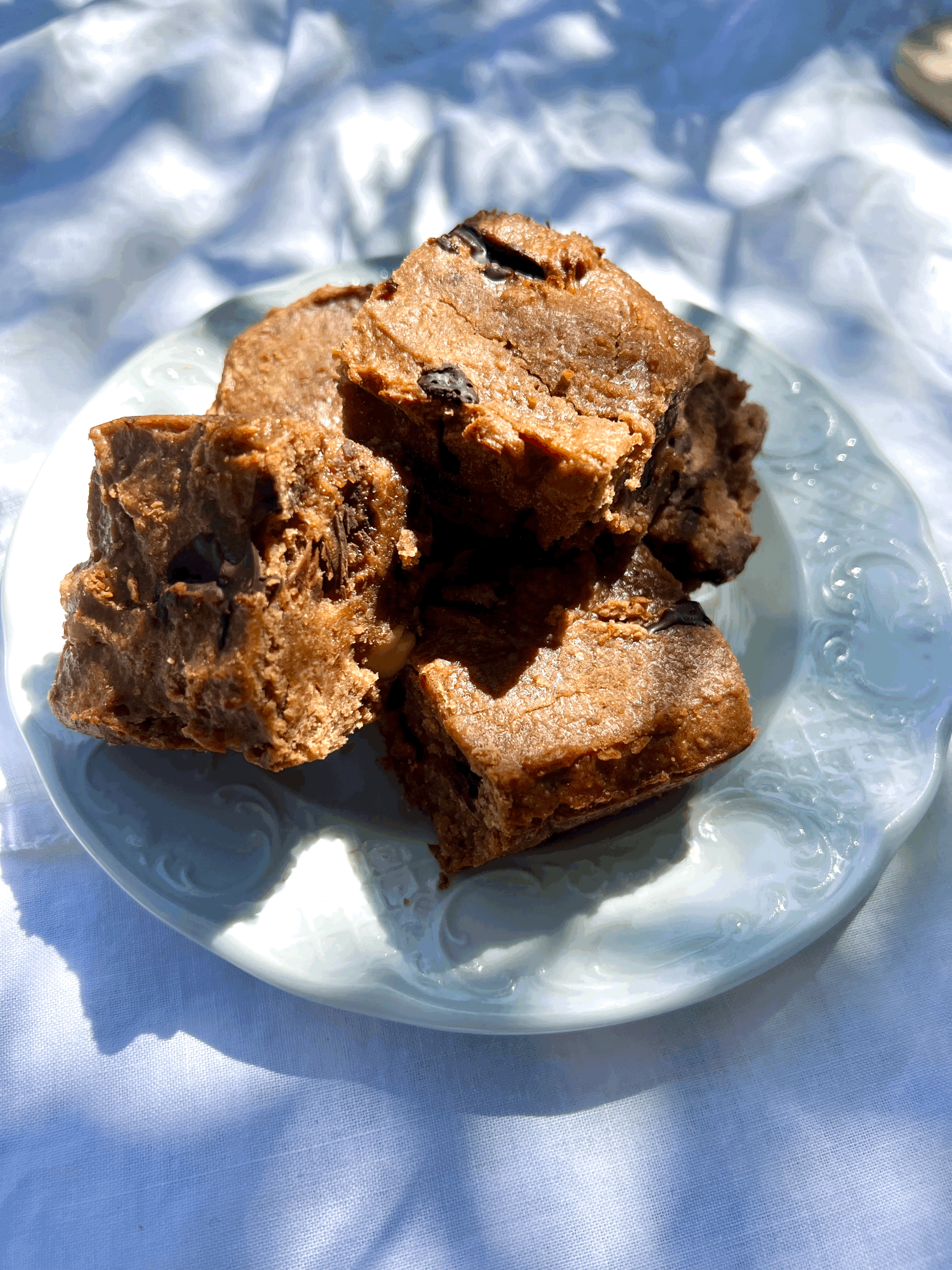 Gluten and dairy free, WHOLE FOODS, better for blood sugar, peanut butter Blondies