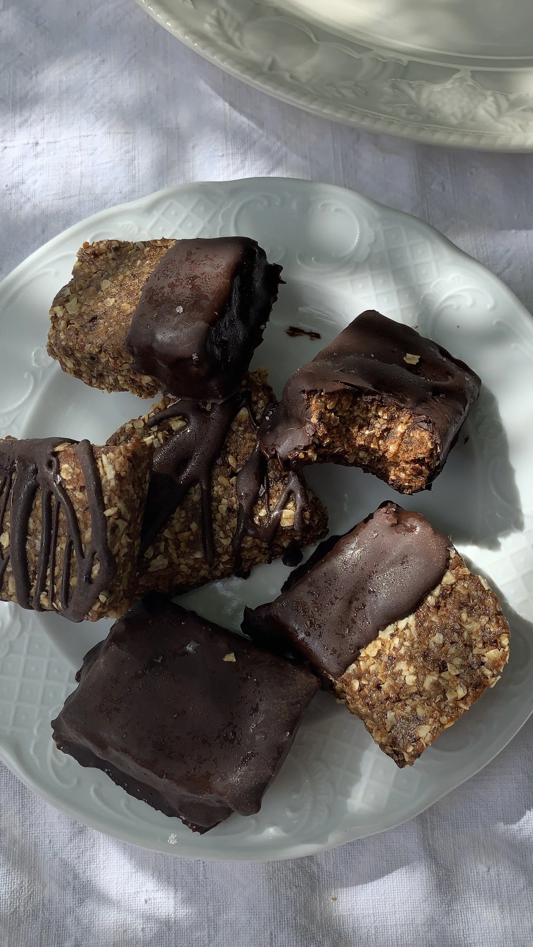 Gut Loving and Motility Boosting Dark Chocolate Covered Fruity Oat Bars