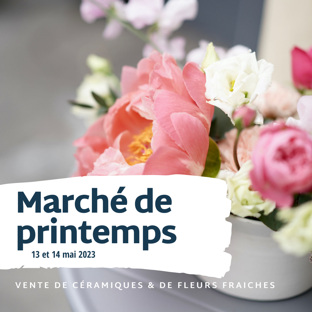 Marché de printemps - Vente de céramiques et Fleurs
